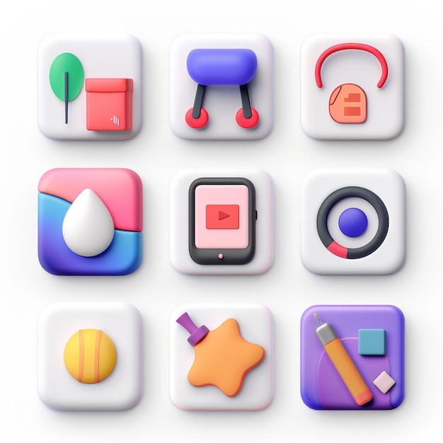 Kreative Icon-Set-Titel für mobile App-Designs