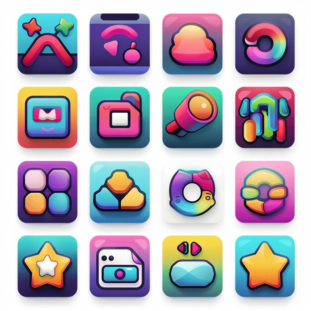 Kreative Icon-Set-Titel für mobile App-Designs