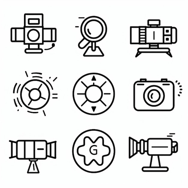 Foto kreative icon-set-titel für mobile app-designs