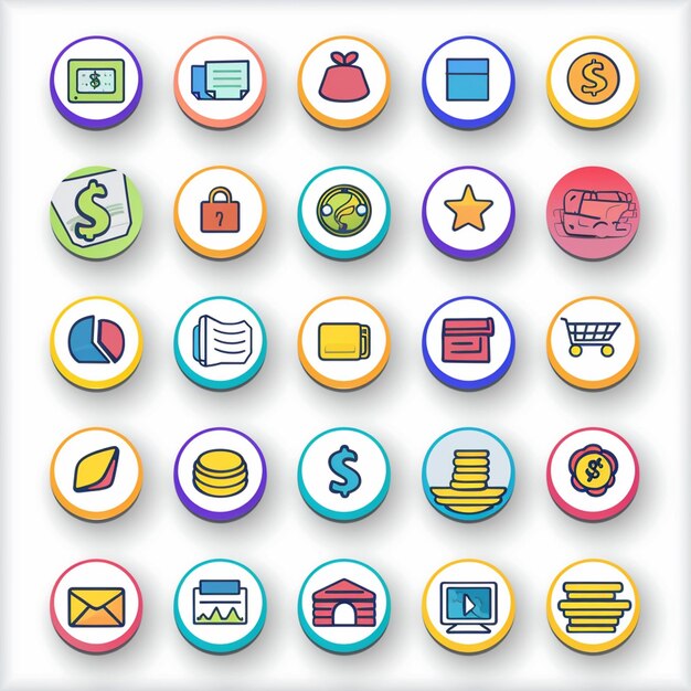 Kreative Icon-Set-Titel für mobile App-Designs