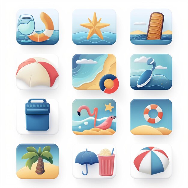 Kreative Icon-Set-Titel für mobile App-Designs