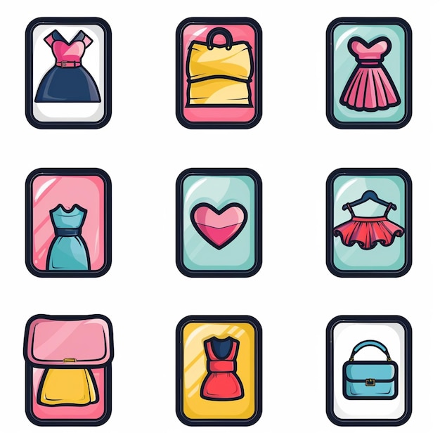 Kreative Icon-Set-Titel für mobile App-Designs