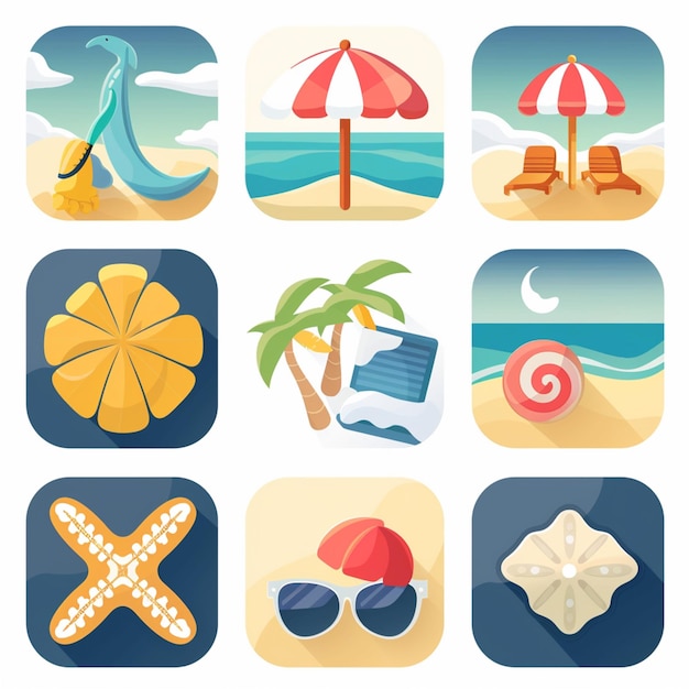 Kreative Icon-Set-Titel für mobile App-Designs