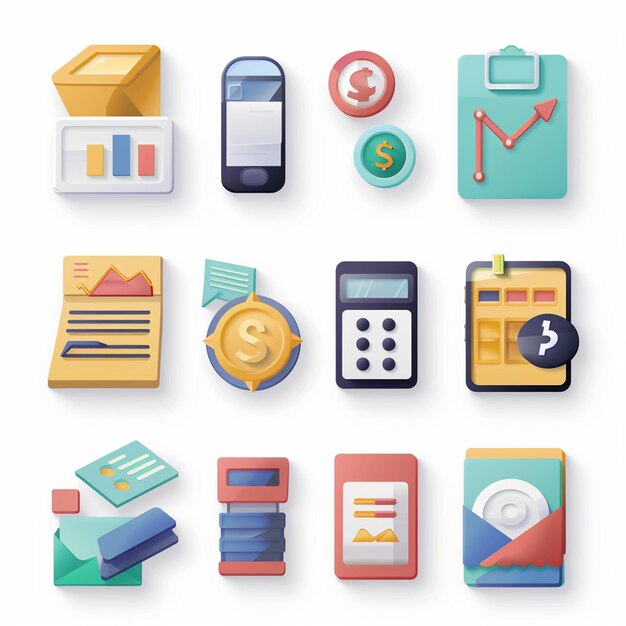 Kreative Icon-Set-Titel für mobile App-Designs