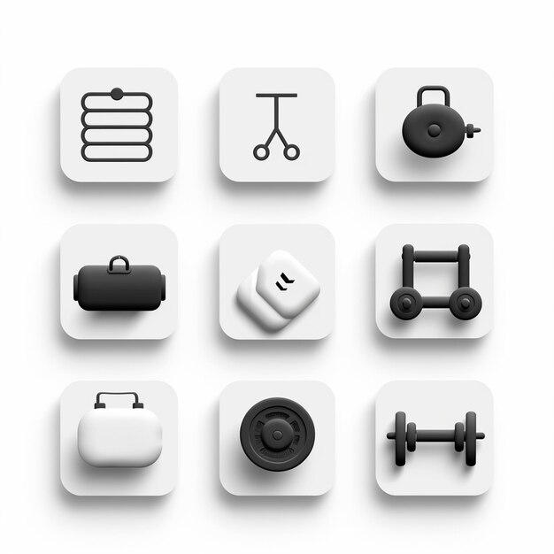 Foto kreative icon-set-titel für mobile app-designs