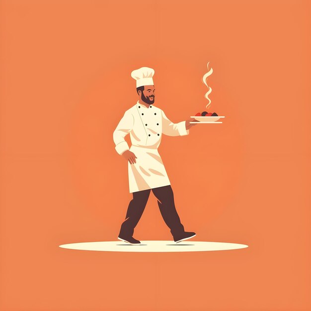 Kreative Illustration von Chef in minimalistischem Flachvektor-Art-Stil