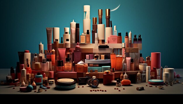 Kreative Kosmetik-Komposition für Werbung Kommerzielles Fotoshooting
