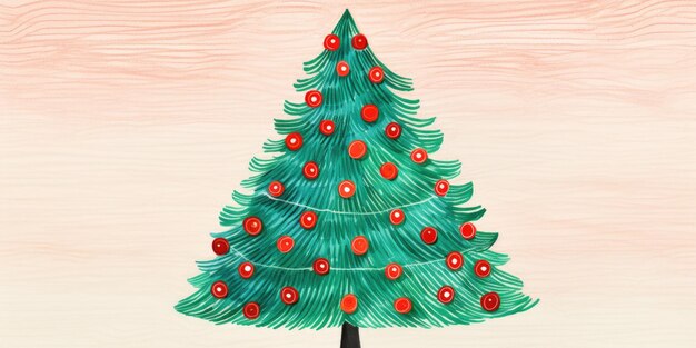 Kreative Kunst Weihnachtsbaum Handzeichnung Stil für Grußkarten frohe Weihnachten und frohes neues Jahr naive Kinder Kinderkunst für Kindergarten oder Grundschule Schönheit