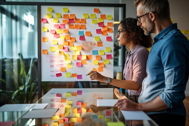 Kreative Menschen denken und treffen sich zur Zeitplanung, zum Brainstorming oder zur Teastrategie im