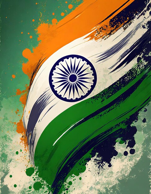 kreative und einzigartige Interpretation der indischen Flagge am Unabhängigkeitstag und am indischen Republiktag