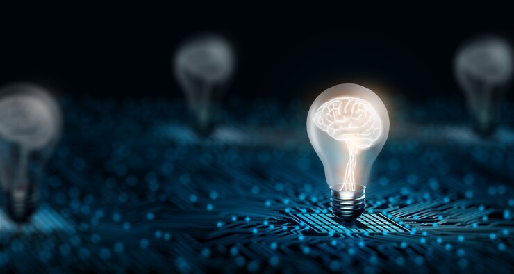Kreative und innovative Inspiration Geschäfts- und Technologieideenkonzept