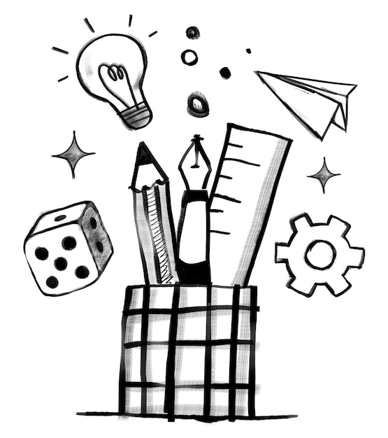 Kreative Unterhaltungs-Ideen png süßes Doodle transparenter Hintergrund