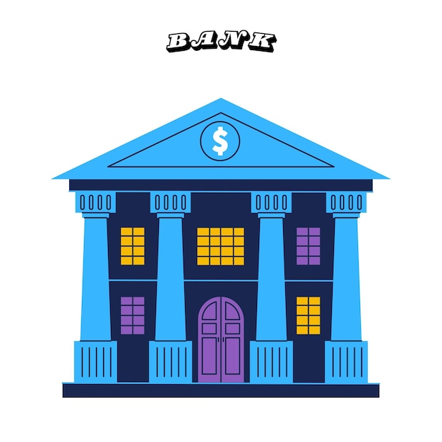 Kreative Zeichnung Collage Bild von Bankgebäude Banker Ökonom Unternehmer zwei zusammen Man Jum