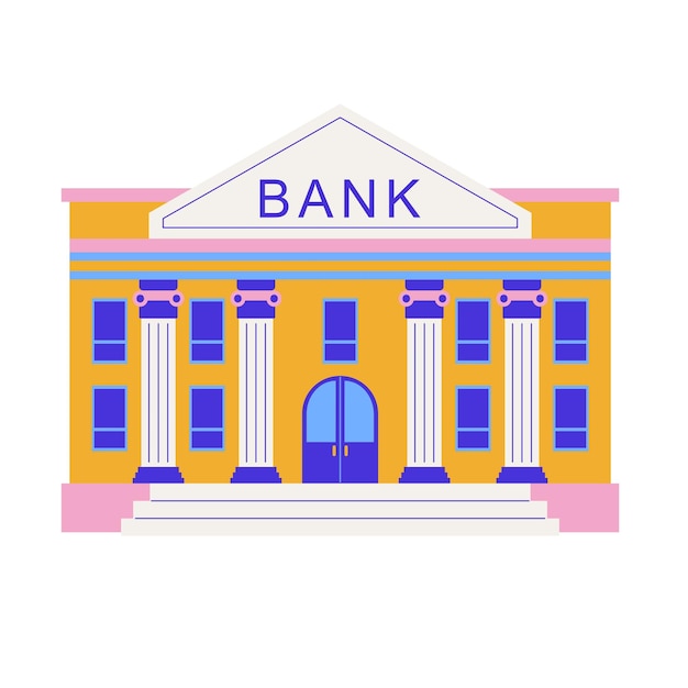 Kreative Zeichnung Collage Bild von Bankgebäude Banker Ökonom Unternehmer zwei zusammen Man Jum