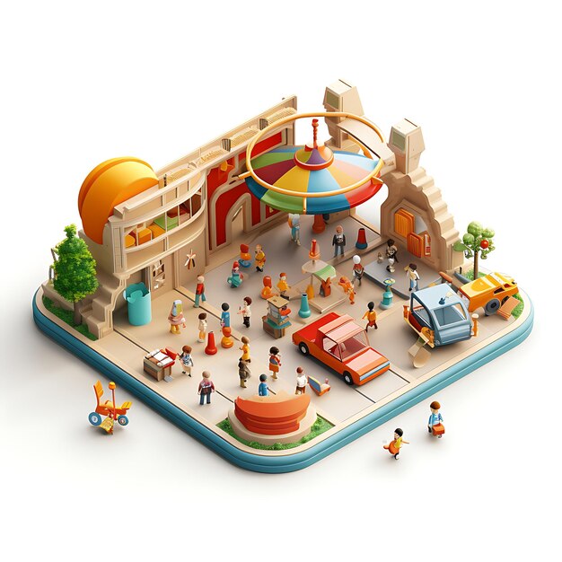 Kreativer 3D-Markt für pädagogisches Spielzeug Unterstreicht pädagogisches Spielzeug T Geschäftsmodell Werbung
