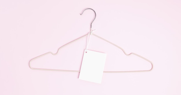 Kreativer flacher Aufhänger mit weißem Papieretikett Kleidungsetikett leere Mockup-Vorlage