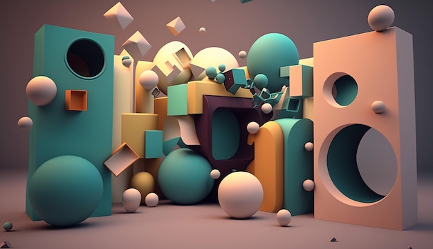 Kreativer Hintergrund 3D-Rendering Generative KI