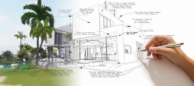 Kreativer Prozess des Architekten