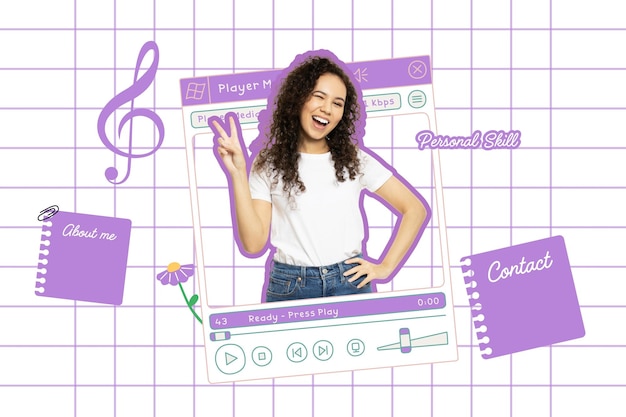 Kreatives Design zum Thema Arbeit und Karriereentwicklung von Frauen