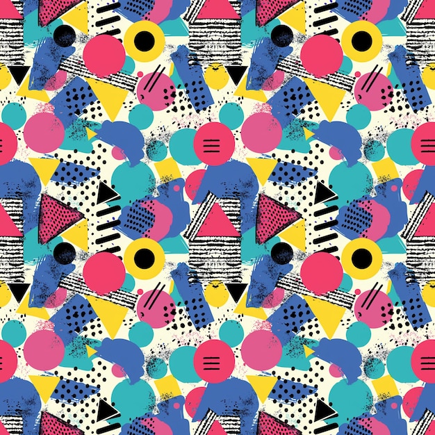 Kreatives Doodle-Art-Nachlässiges Muster mit verschiedenen Formen und Texturen