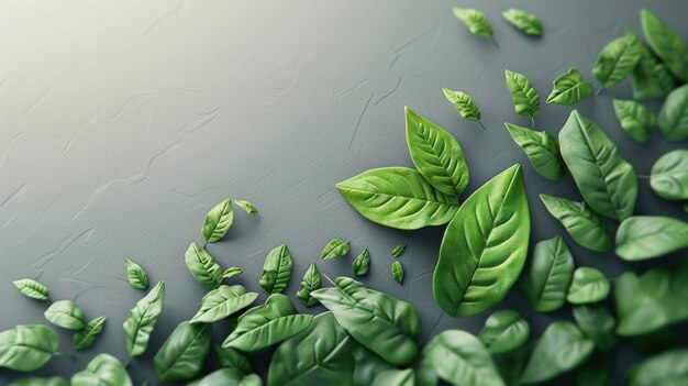 Kreatives Layout aus grünen Blättern Minimales Naturkonzept 3D-Rendering