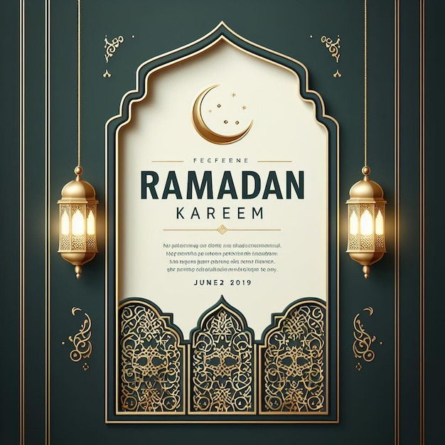 Kreatives Ramadan Kareem Postdesign Neue Ramadan Kareem Grußkarte