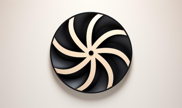 Kreatives Turbinen-Logo auf weißem Hintergrund Selektive weiche Fokussierung