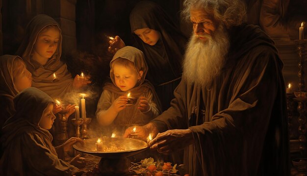 Foto kreatives visuelles bild für den candlemas-tag