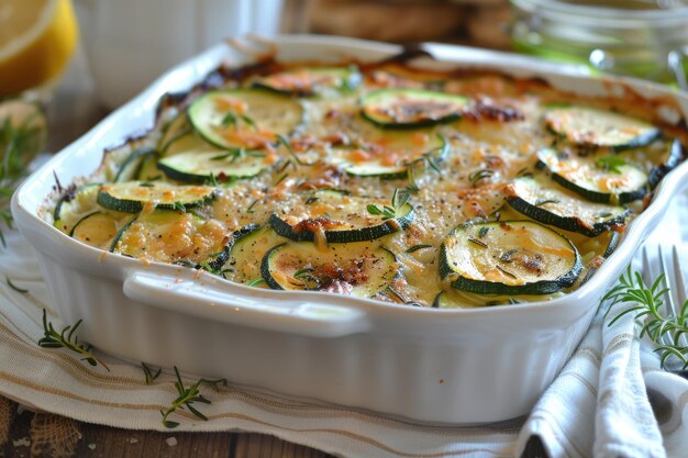 Foto kreatives zucchine ripiene-rezept köstliches vegetarisches gericht mit reis und gemüse auf einem weißen