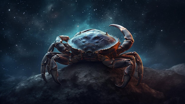 Krebs Horoskop Astrologie Krabbe Sternzeichen Hintergrund Tapete Illustration Design Generative KI