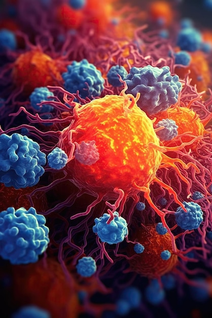 Krebszellen, Molekülwachstum, Kluft, Epidemie, Auf, Wirt, Mikrobiology