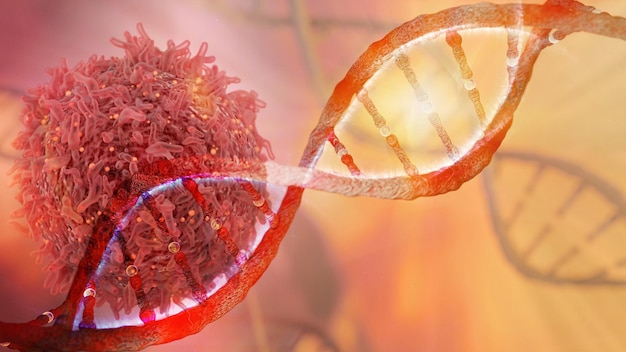 Krebszellen und DNA-Konzept