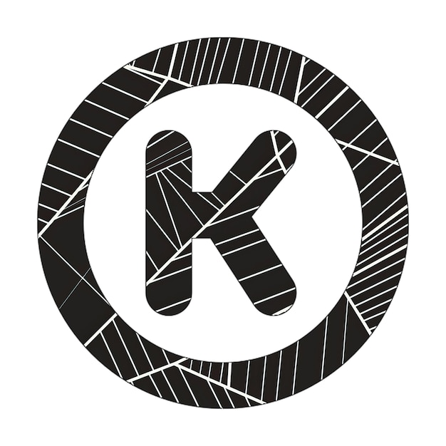 Foto kreis-k-symbol foto mit abstrakter textur dunkel modern