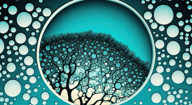 Kreis- und Baumsilhouette Stempel abstrakte Kunst-Logo-Design