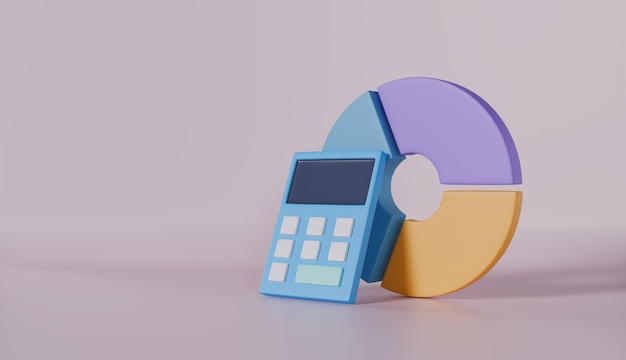 Kreisdiagramm der Finanzwirtschaft mit Minimal-Stil-Rechner Unternehmensinvestitionskosten