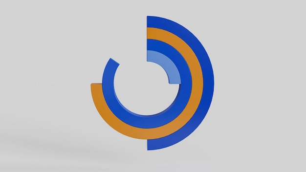 Kreisdiagramm Präsentation Infografik Business Marketing oder Finanzanalyse Konzept Hintergrund 3d