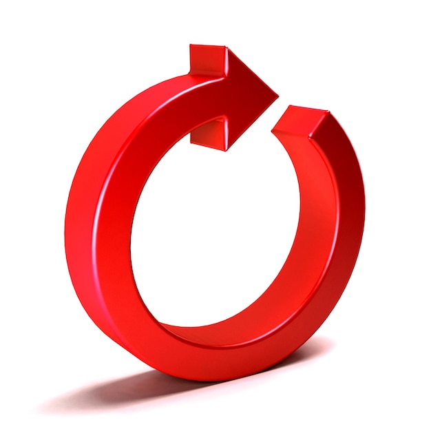 Kreispfeil Redo Cycle Neustart 3D-Rendering-Illustration
