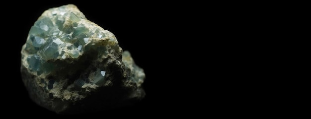 Krennerit ist ein seltener edler Naturstein auf einem schwarzen Hintergrund, der von KI generiert wurde.