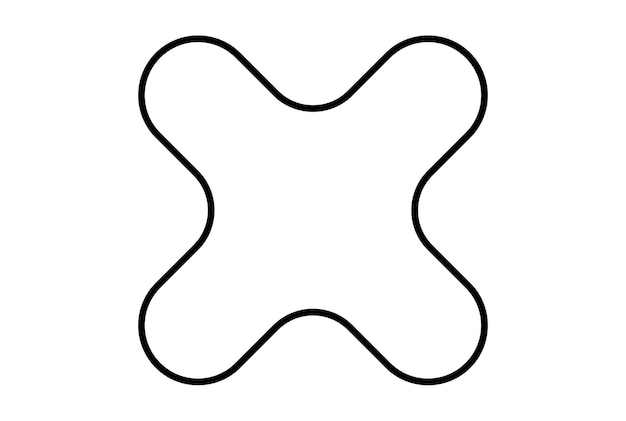 Kreuz flaches Symbol minimalistische Linienform Symbol schwarzes Zeichenkunstwerk