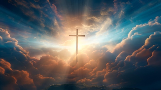 Kreuz im Himmel göttliches Zeichen Generative KI