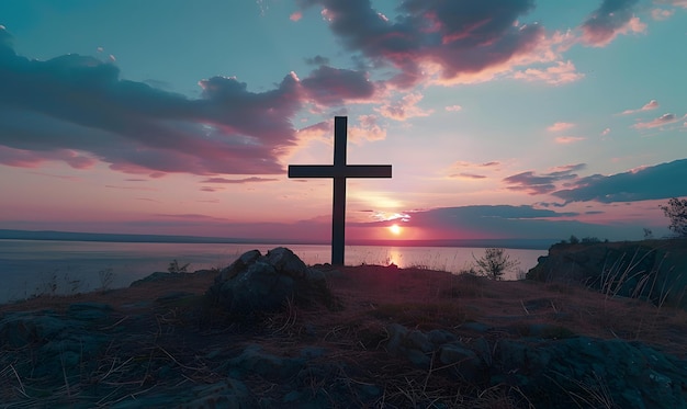 Kreuz im Sonnenuntergang