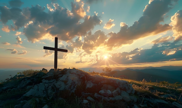 Kreuz im Sonnenuntergang