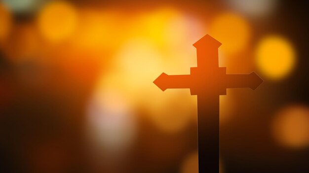 Foto kreuze auf bokeh-hintergrund und die aufgehende sonne am morgen symbolisiert das kreuz für jesus christus religiöser glaube