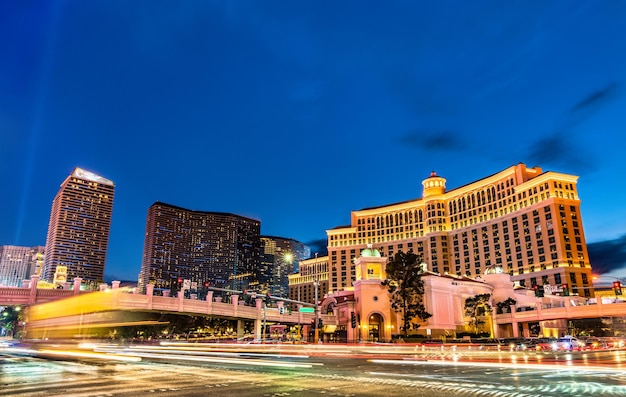 Kreuzung von Las Vegas Strip und Flamingo Road in Las Vegas, Nevada, USA