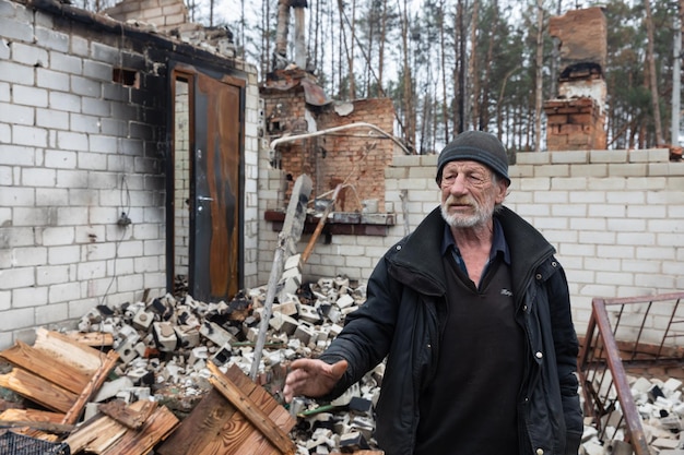 Krieg in der Ukraine Yahidne Dorf Gebiet Tschernihiw