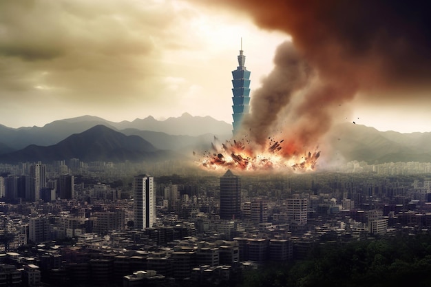 Krieg in Taiwan Der Kampf um die Unabhängigkeit Explosionen in Taiwan Generative KI