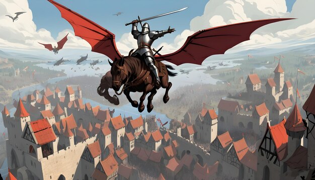 Krieger mittelalterlicher Krieg Charakter Panorama Hintergrund