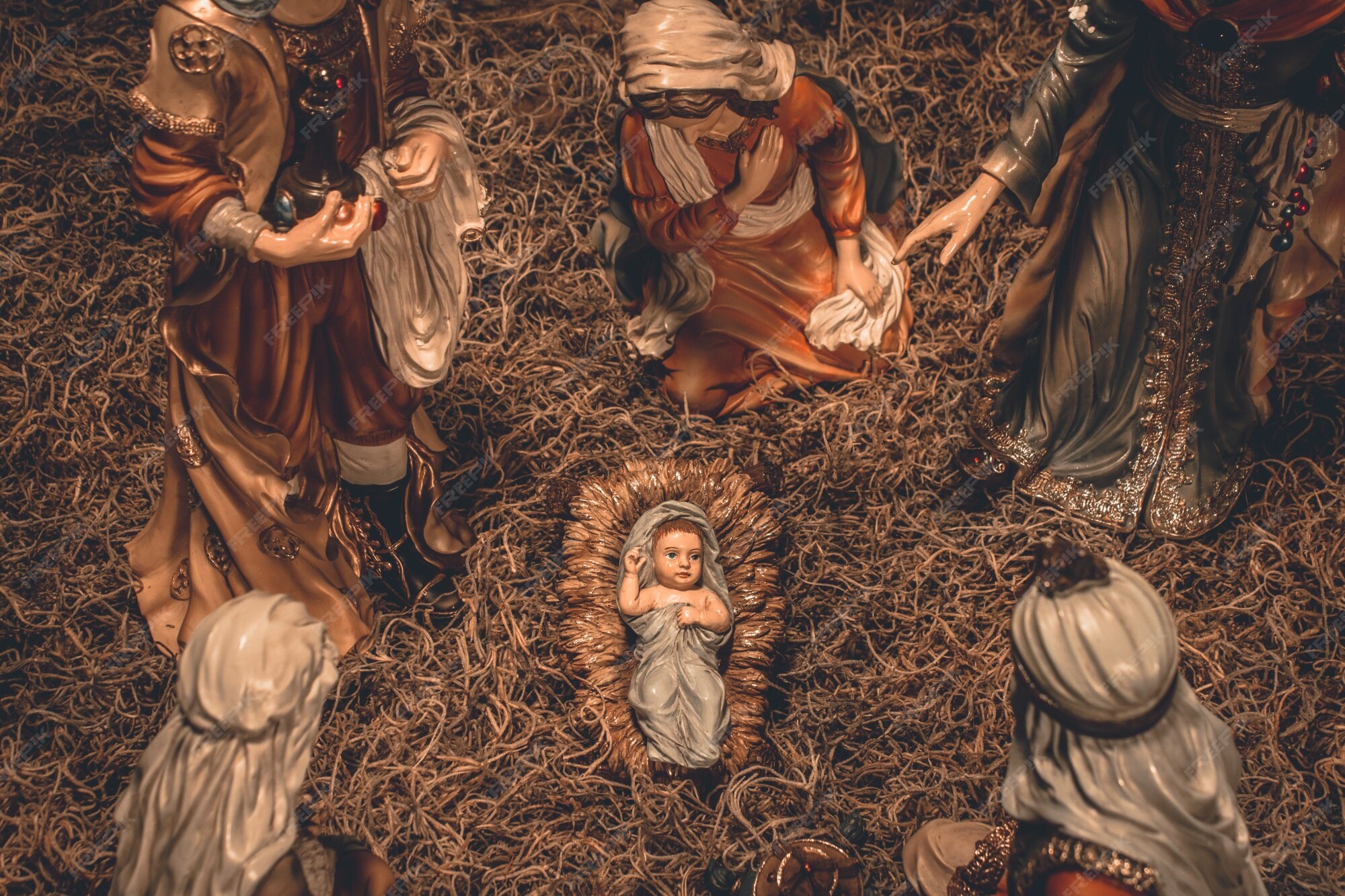 Krippe weihnachtskrippe hintergrund PremiumFoto