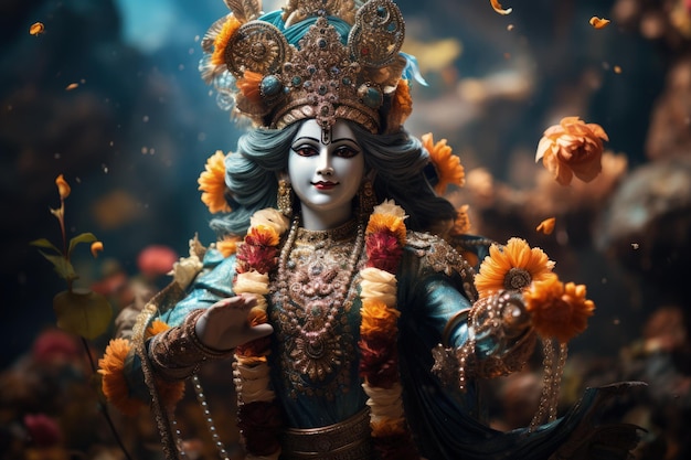 Foto krishna religião profundidade e espiritualidade da religião de krishna uma viagem para o mundo do hinduísmo devoção e influência do deus divino na fé e cultura