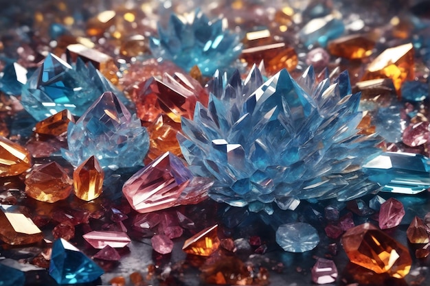 Kristall-Hintergrund, Kristall-Edelstein-Hintergrund, Kristall-Hintergrund, Kristall-Textur, KI generativ